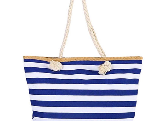 Strandtas blauw-wit