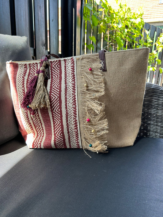 Strandtas bordeaux