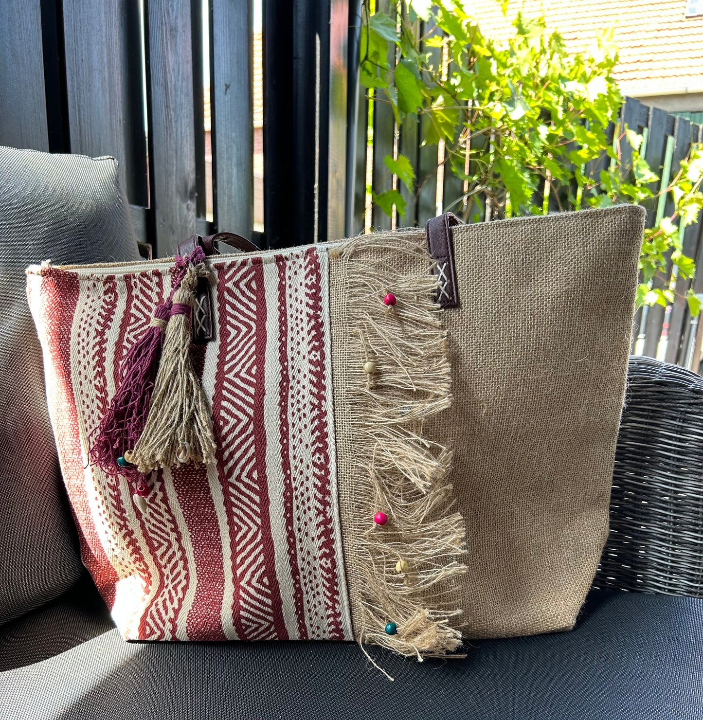 Strandtas bordeaux