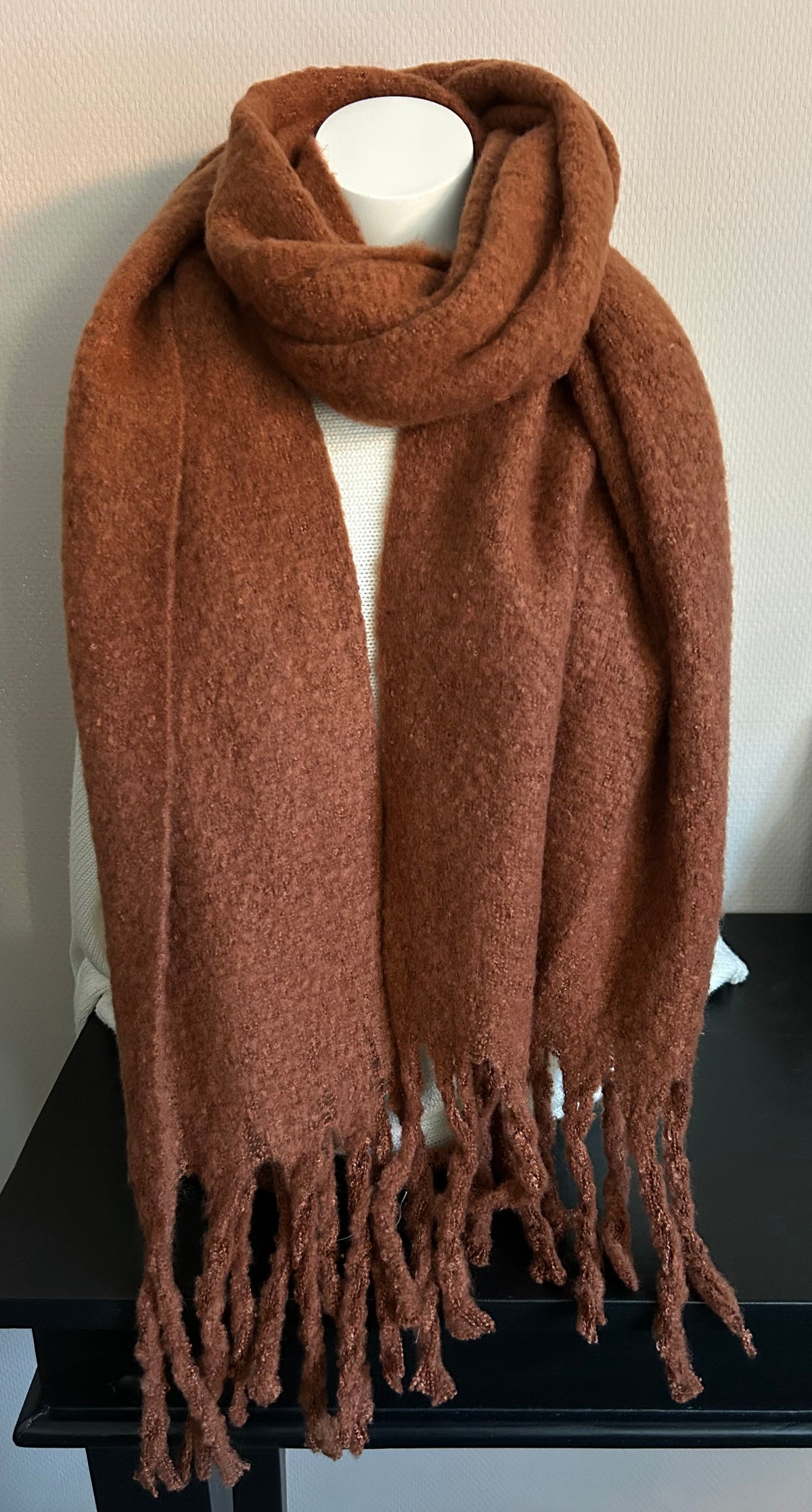 Wintersjaal effen bruin