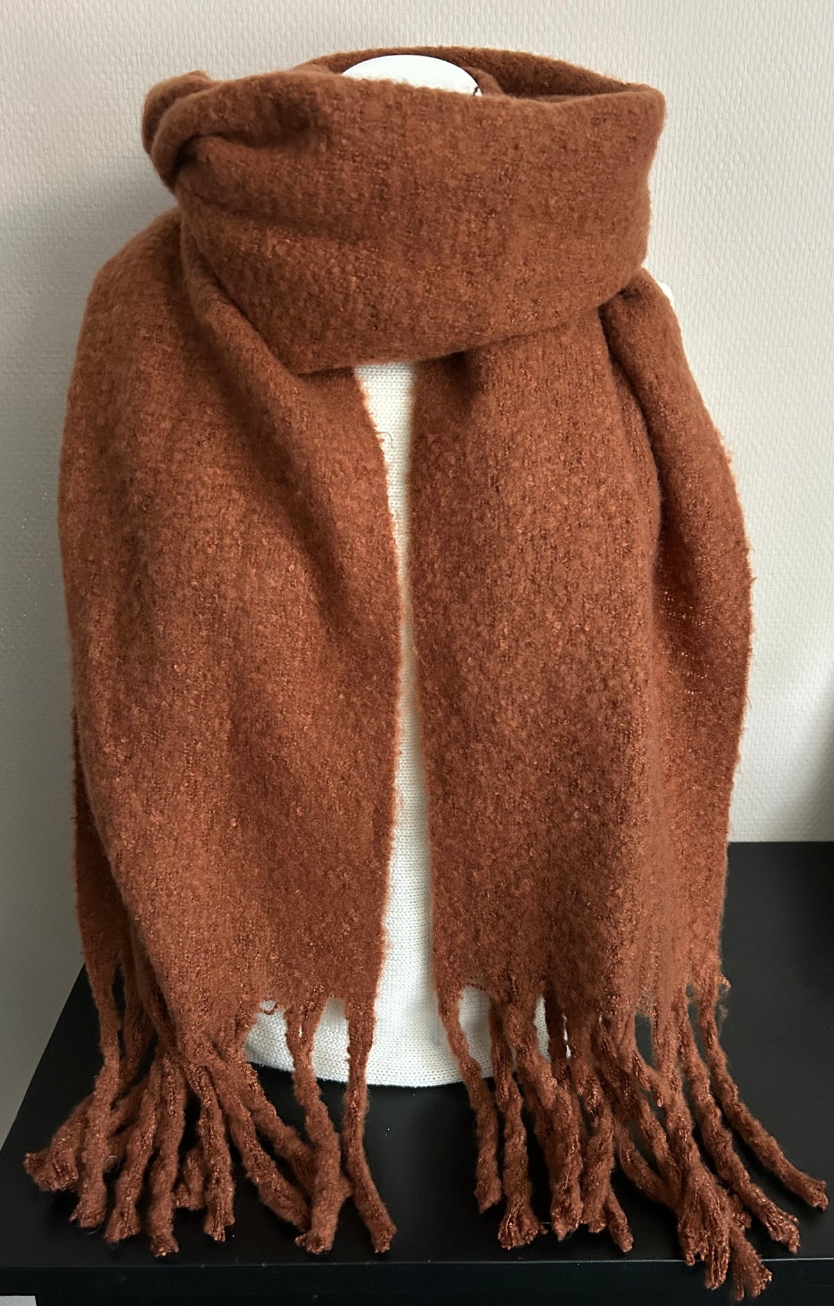 Wintersjaal effen bruin