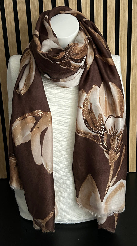 Dames sjaal bruin-beige