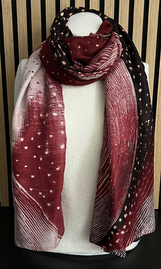 Dames sjaal bordeaux