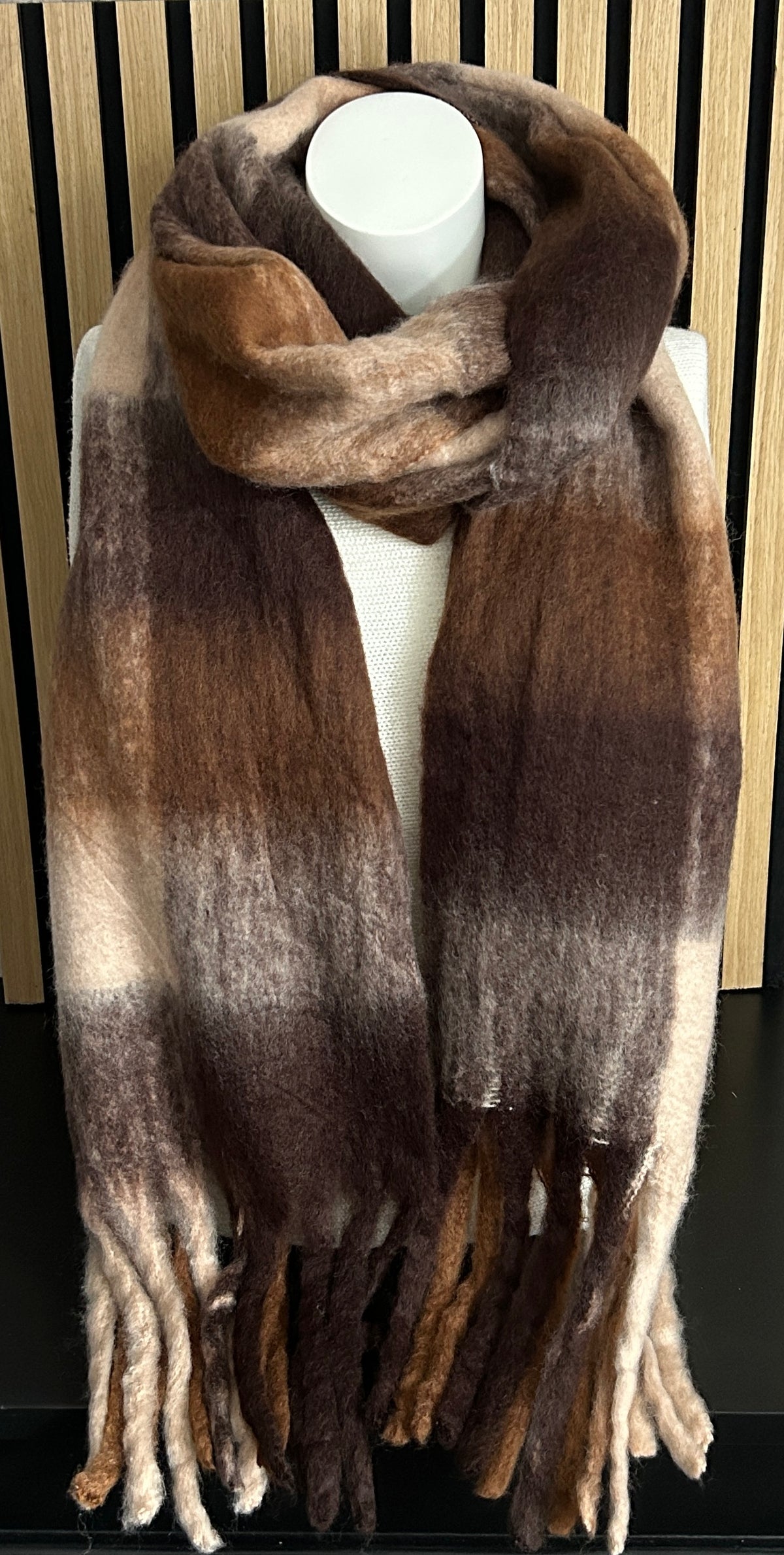 Wintersjaal bruin-beige