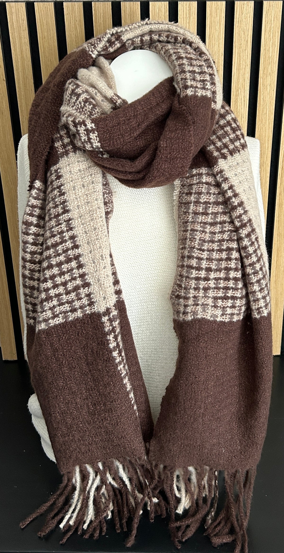 Heren sjaal bruin-beige