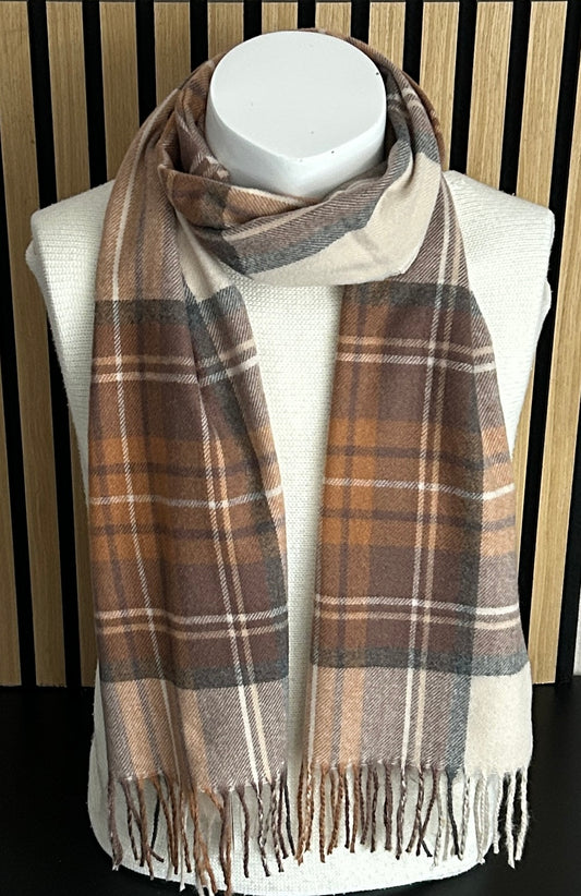 Heren sjaal bruin-beige
