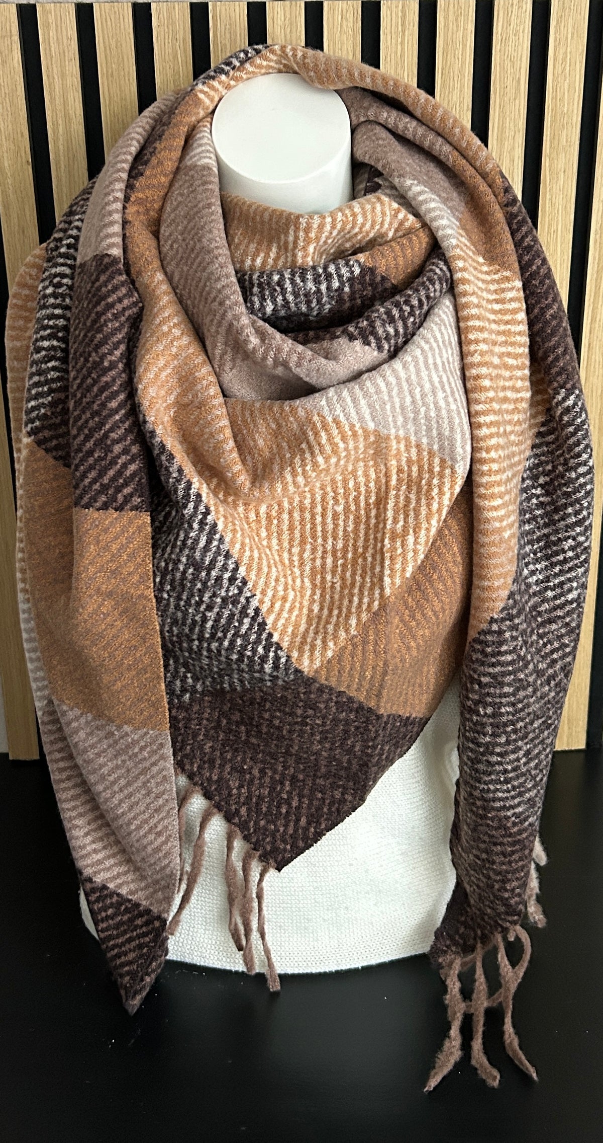 Driehoek sjaal camel-bruin