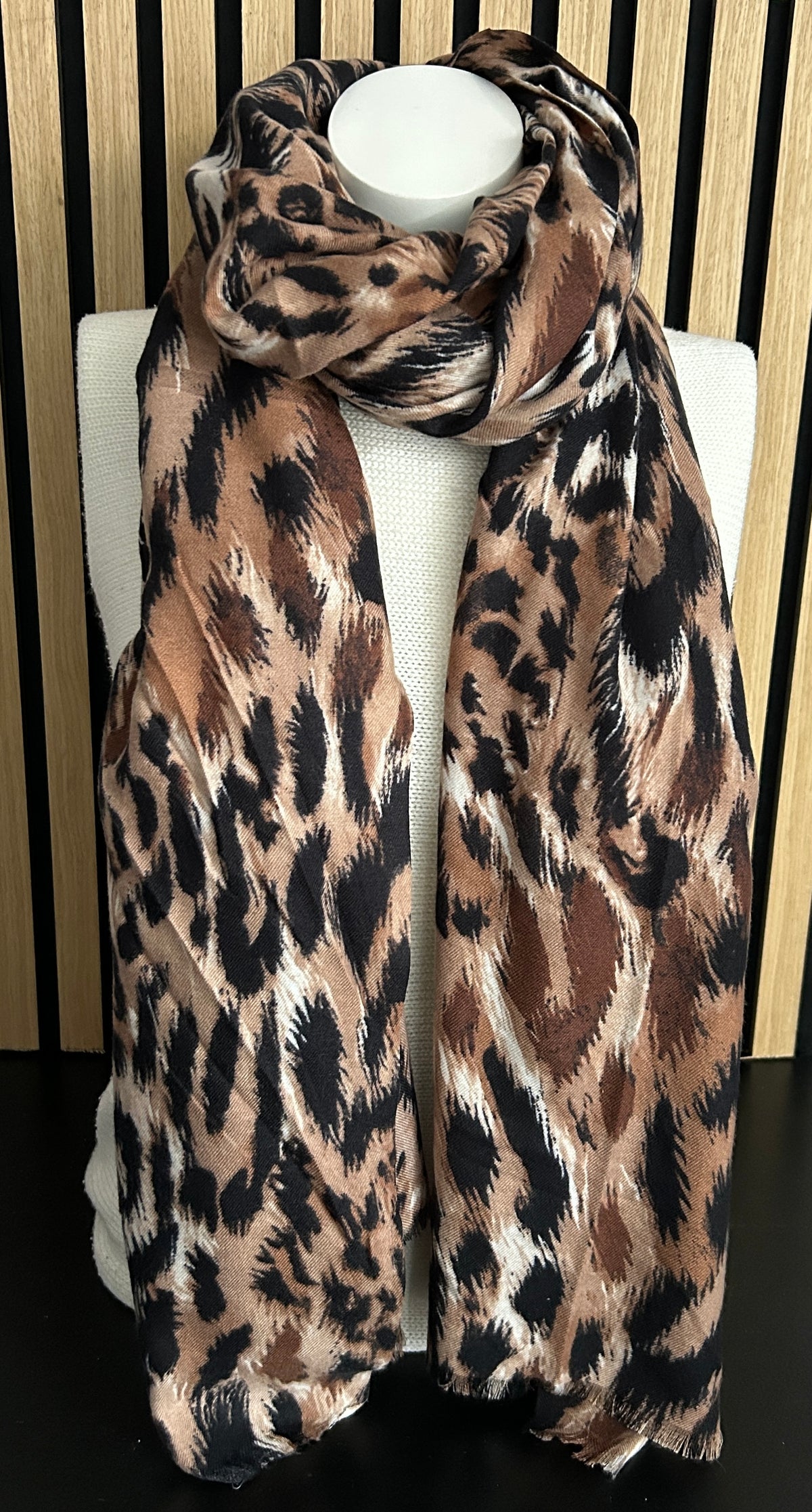 Tijger sjaal bruin-beige