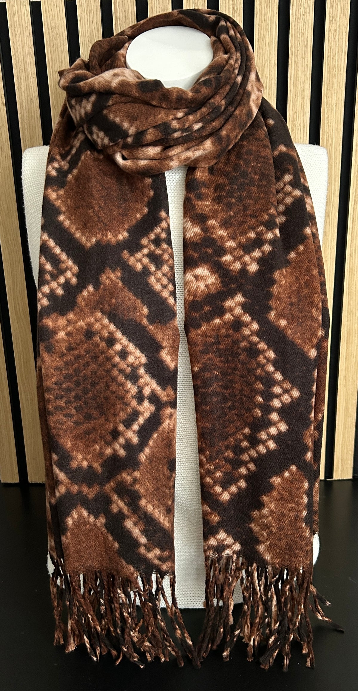 Winter sjaal bruin-beige