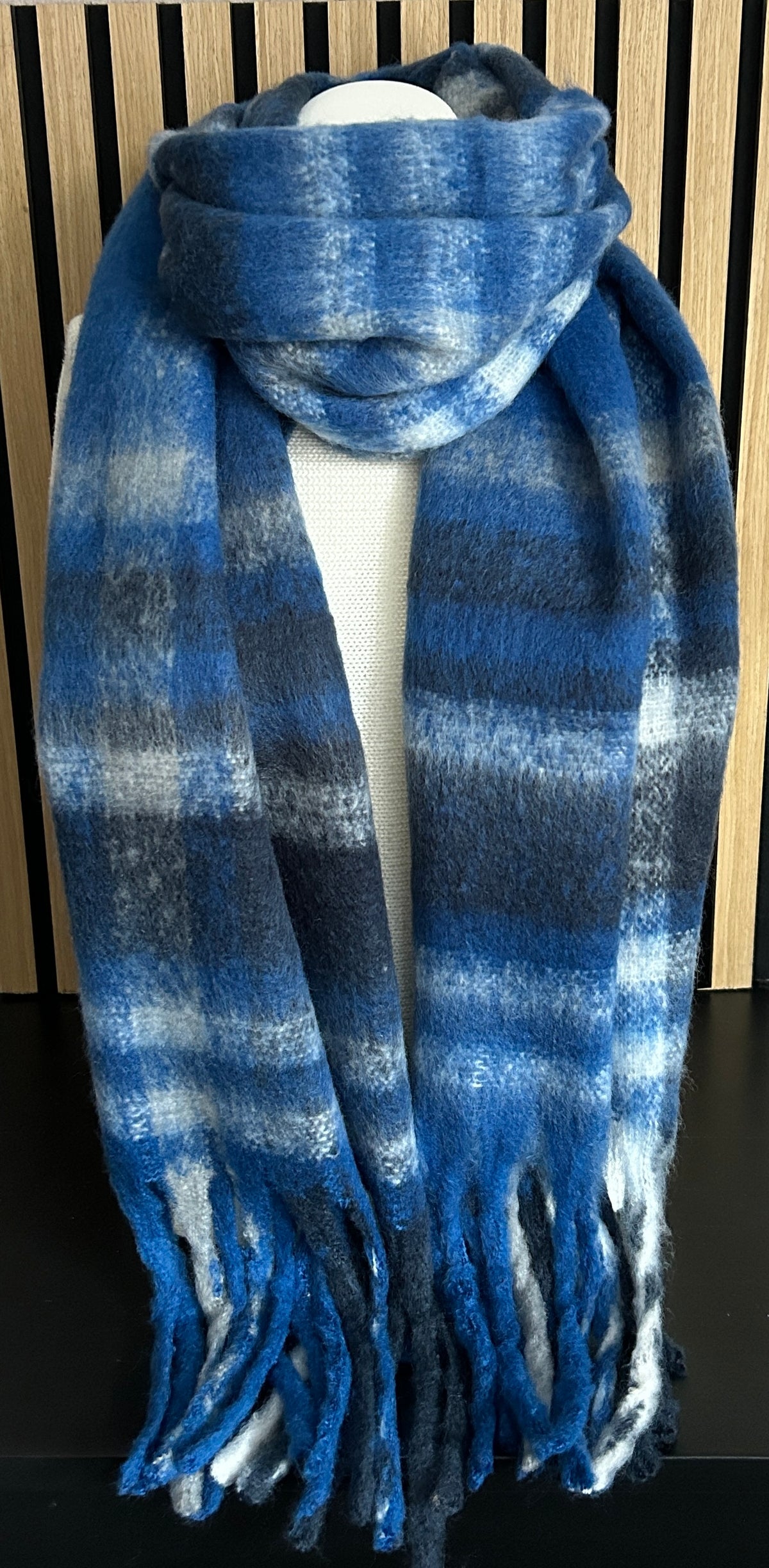 Wintersjaal blauw