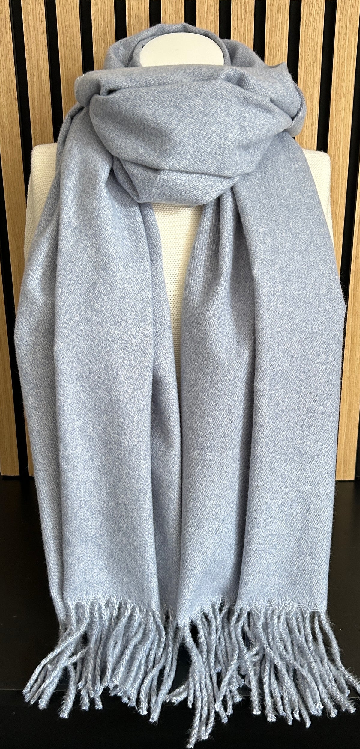 Effen winter sjaal denim