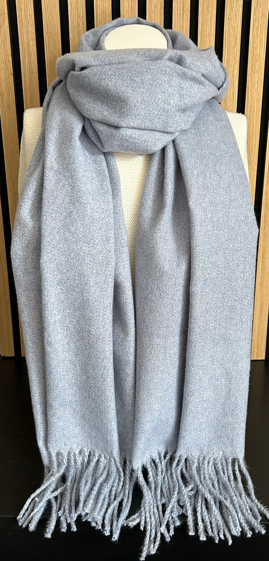 Effen winter sjaal denim
