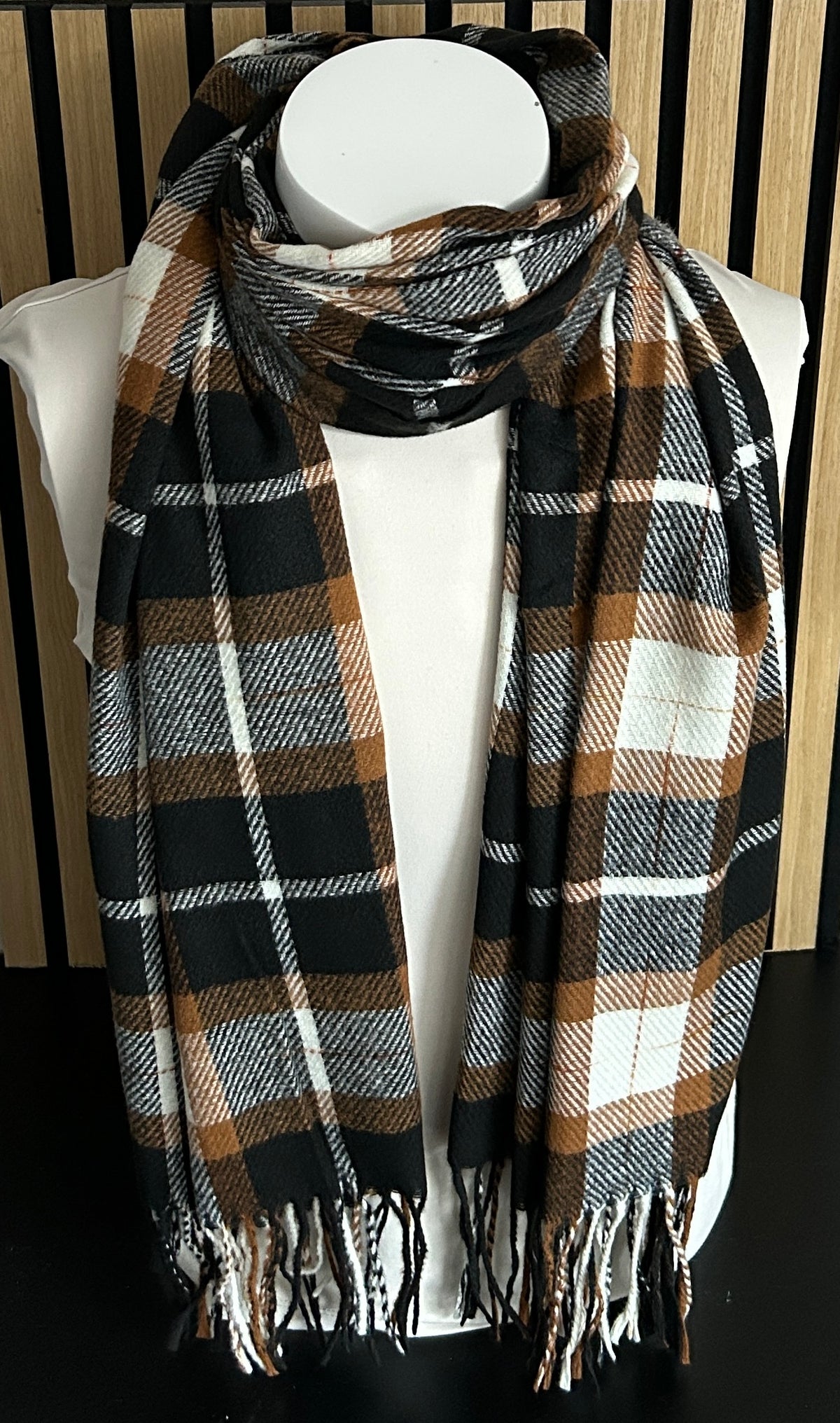 Heren sjaal bruin-beige