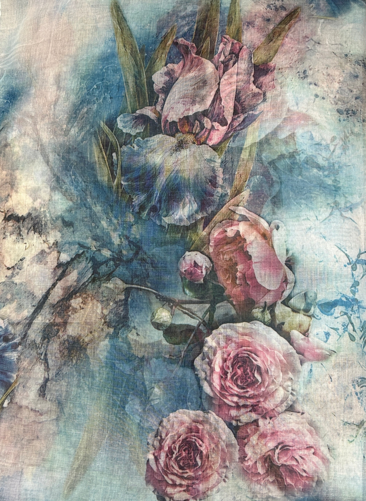 Dames sjaal blauw-roze