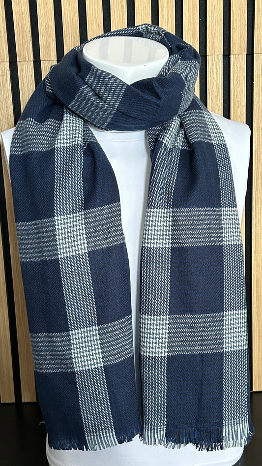 Heren sjaal blauw-wit