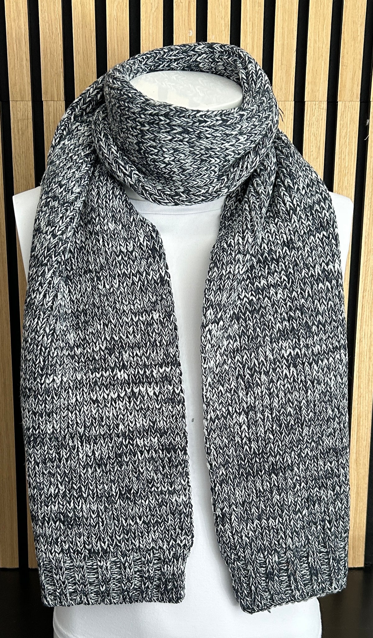 Heren sjaal navy-wit