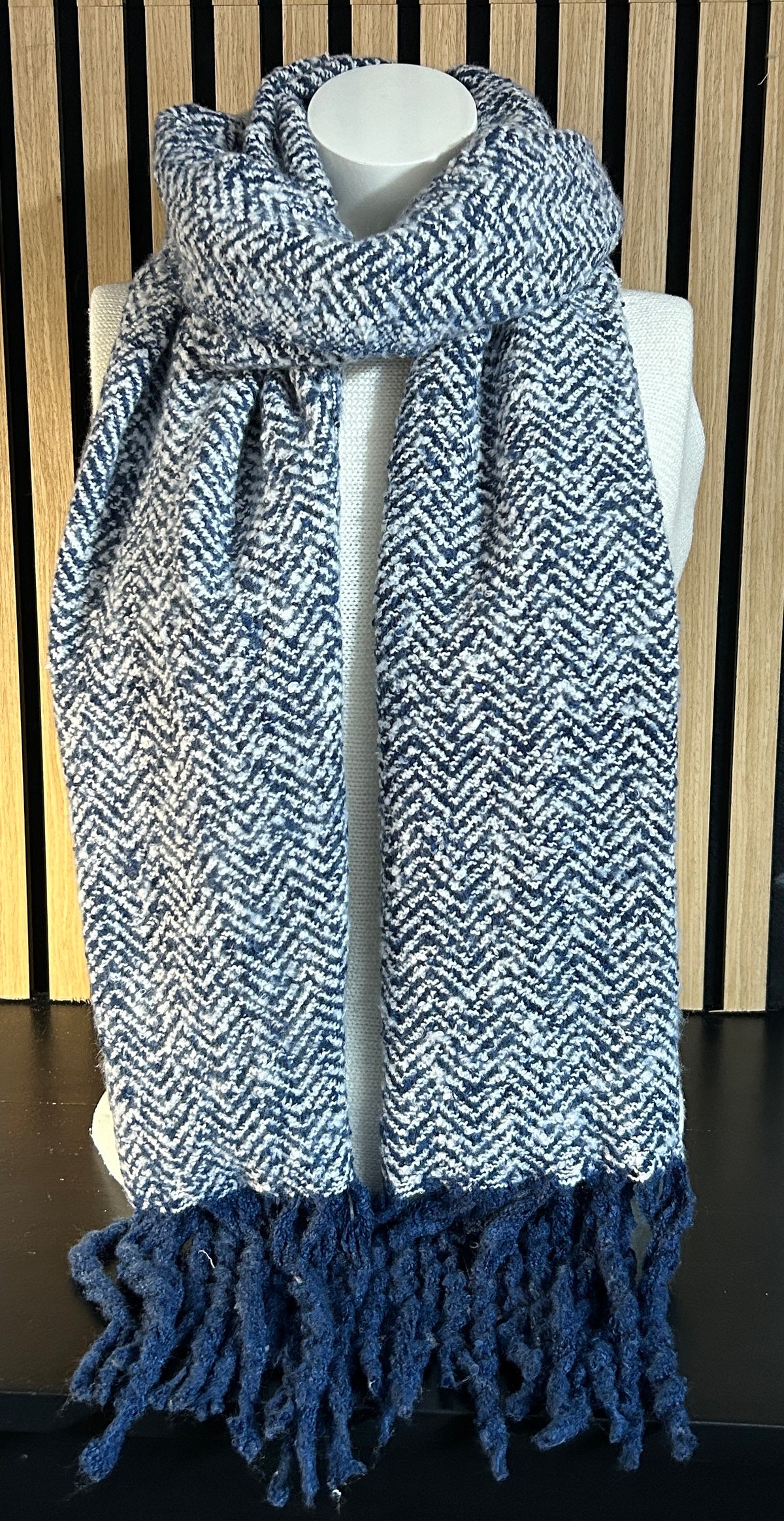 Wintersjaal effen navy