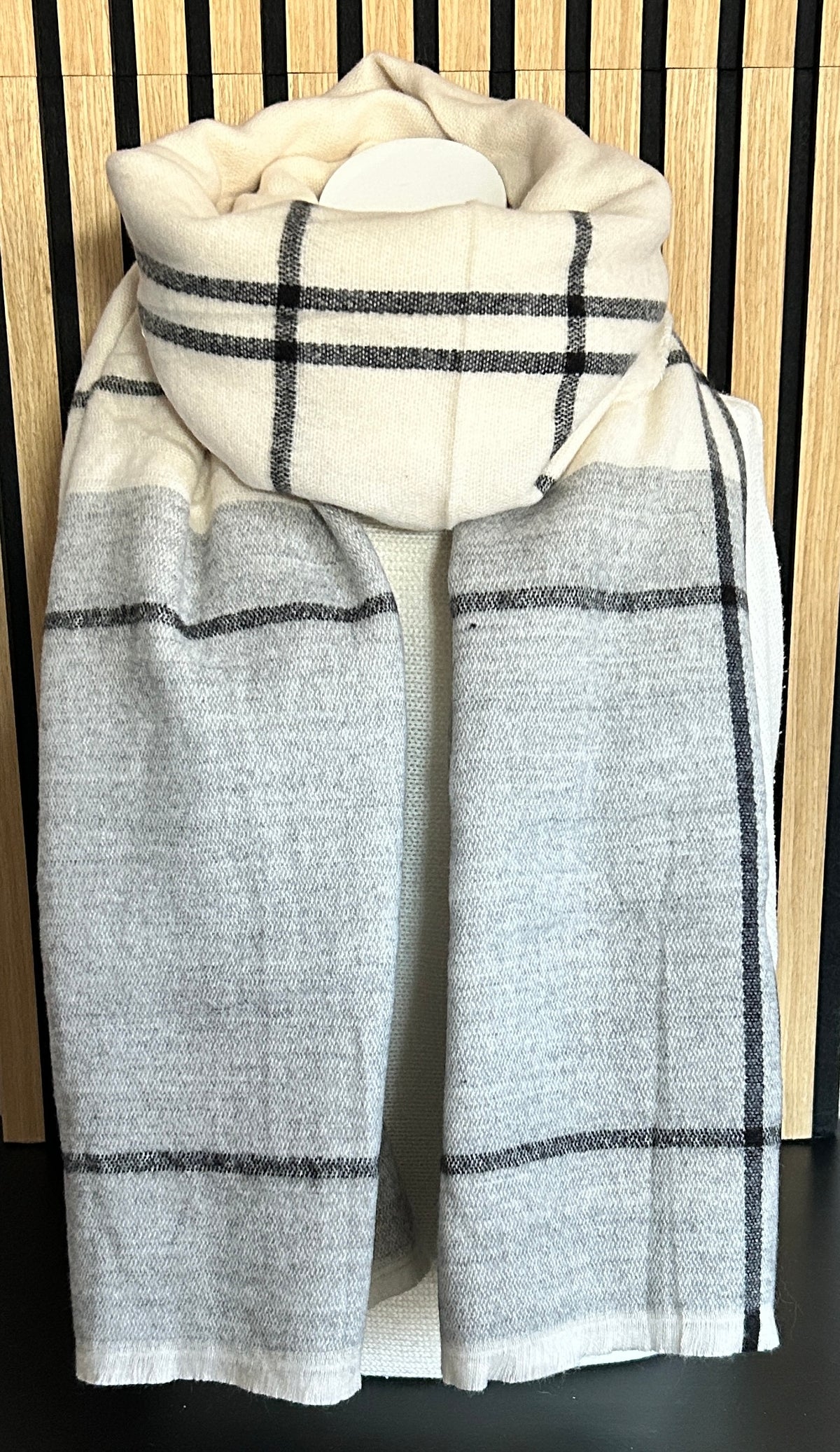 Wintersjaal grijs-beige