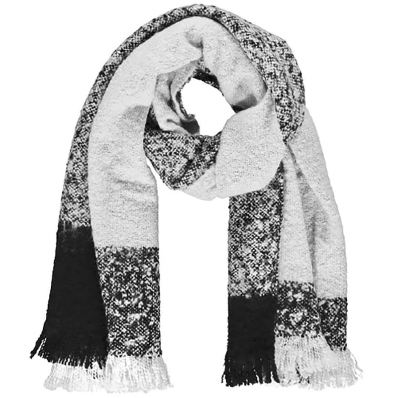 Winter sjaal wit-zwart geblokt