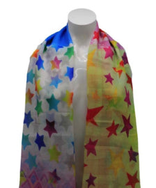 Sterren sjaal multicolor
