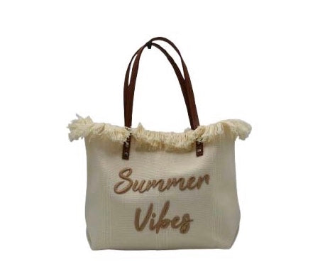 Strandtas effen beige